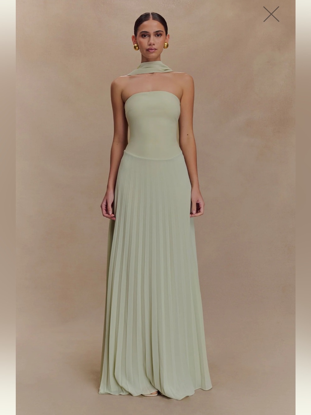 Meshki Caira Chiffon Maxi Dress with Neck Scarf
